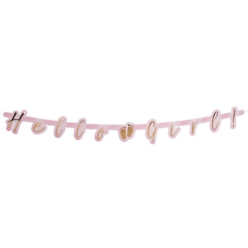 Pink & Gold 'Hello Girl' Jointed Letter Banner 