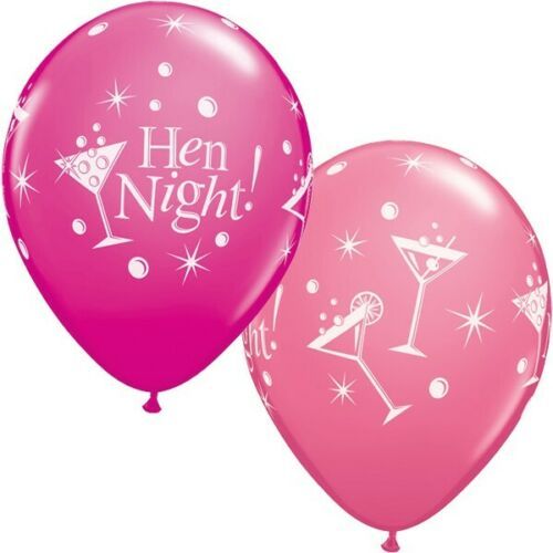 Magenta And Pink Bubbly Hen Night Latex Balloon