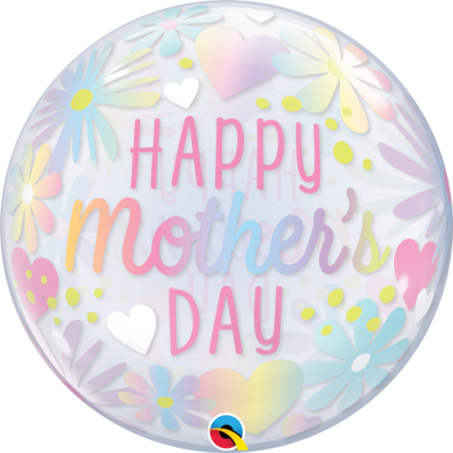 Happy Mother's Day Pastel Floral Bubble Balloon