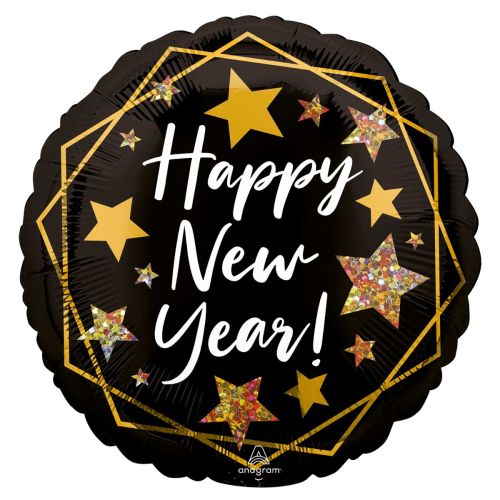 Happy New Year Gold Sparkle Std Foil Balloon