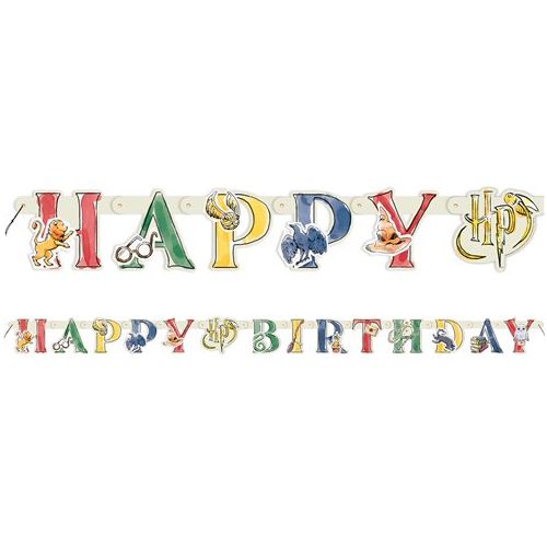 Harry Potter Illustrated Happy Birthday Banner