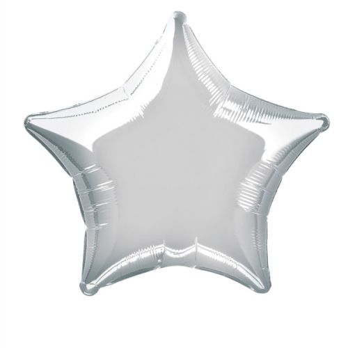 Metallic Silver Star Standard Foil Balloons