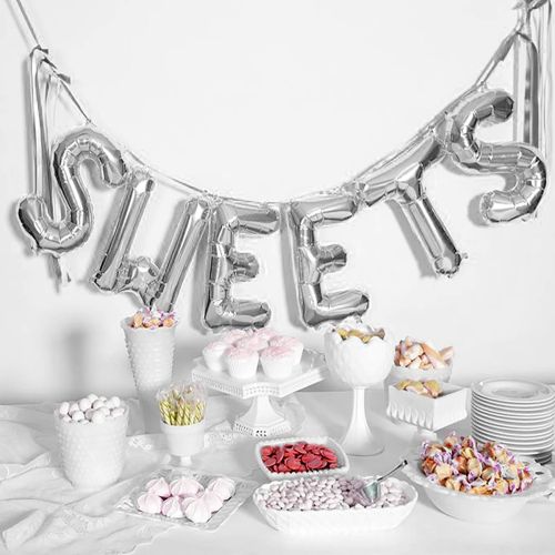 16" Silver Air Fill Letter Balloons