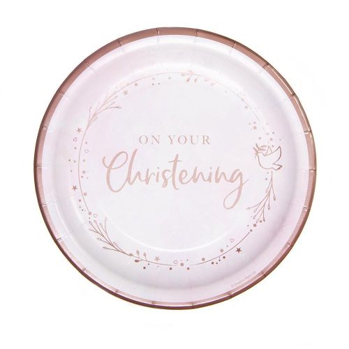Pink On Your Christening 9" Paper Plates