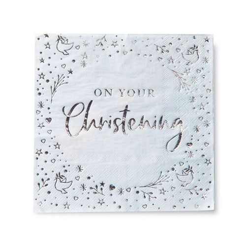 Blue On Your Christening Napkins