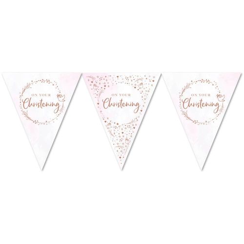 Pink On Your Christening Paper Bunting