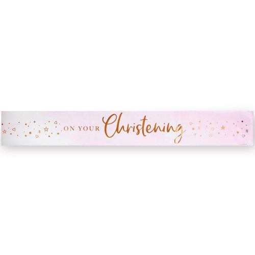 Pink On Your Christening Foil Banner