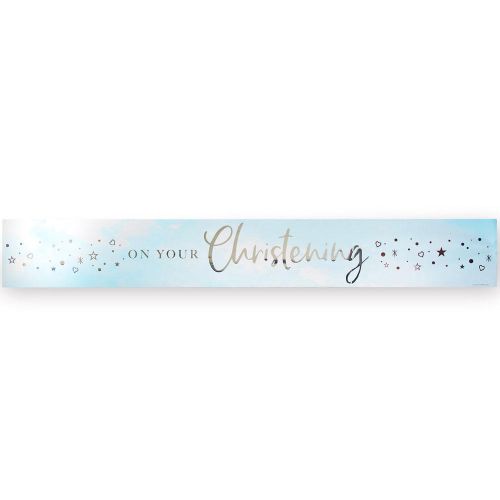 Blue On Your Christening Foil Banner