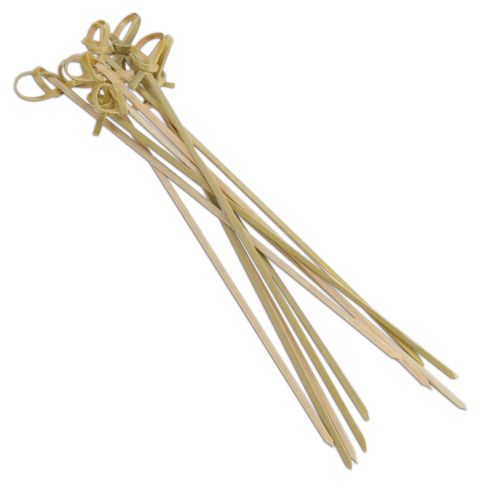 100 x 15cm Knotted Wooden Food Skewers