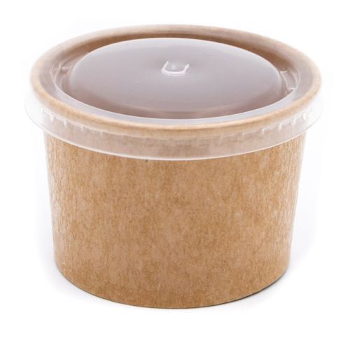 50 x Vented PP Plastic Lid for 4oz Kraft Paper Food Tub