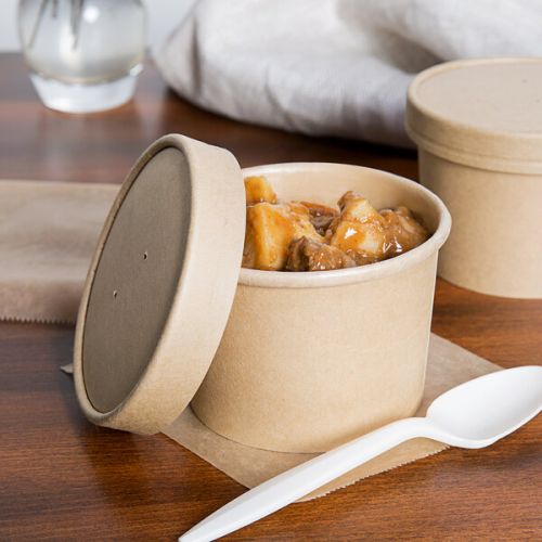 500 x 12oz Kraft Brown Paper Soup Tubs  