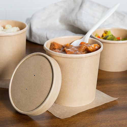 500 x 16oz Kraft Brown Paper Soup Tubs 