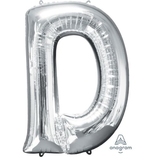 16" Silver Air Fill Letter Balloons-D