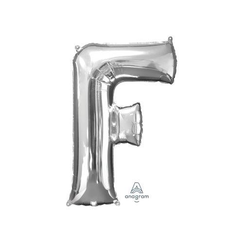 Large 34" Silver Foil Letter Balloons-F