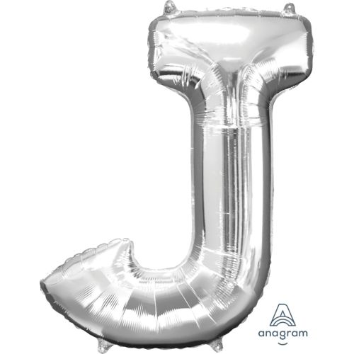 Large 34" Silver Foil Letter Balloons-J