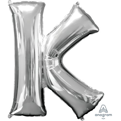Large 34" Silver Foil Letter Balloons-K