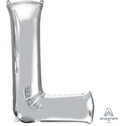 Large 34" Silver Foil Letter Balloons-L