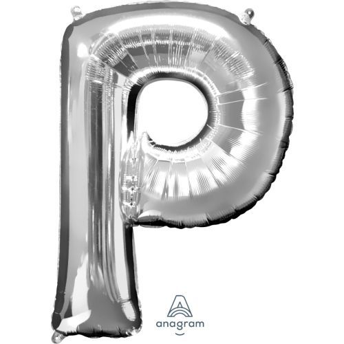 Large 34" Silver Foil Letter Balloons-P