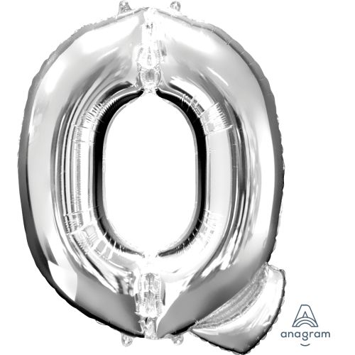 Large 34" Silver Foil Letter Balloons-Q