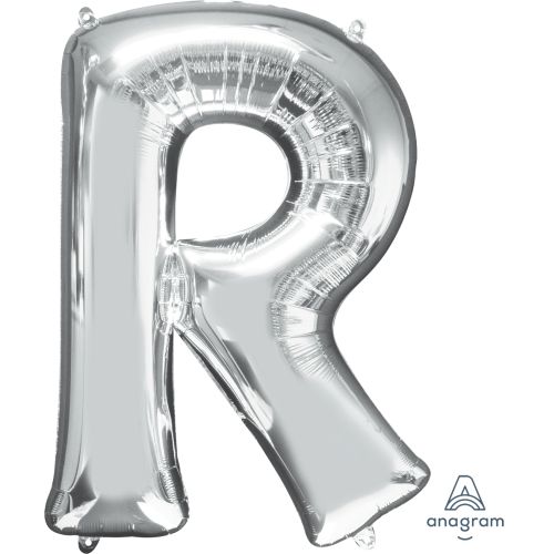 Large 34" Silver Foil Letter Balloons-R