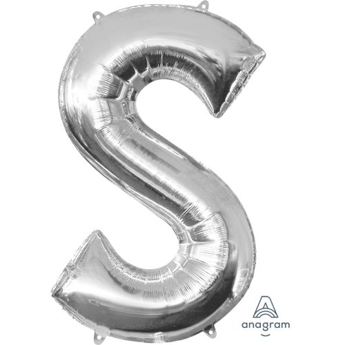 Large 34" Silver Foil Letter Balloons-S