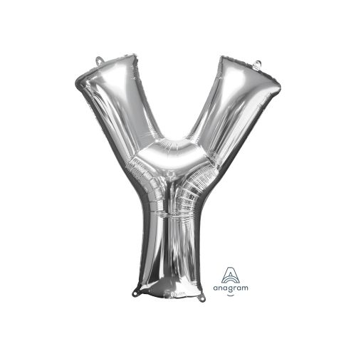 Large 34" Silver Foil Letter Balloons-Y