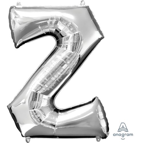 Large 34" Silver Foil Letter Balloons-Z