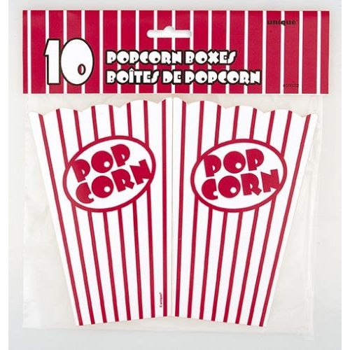 10 x Large Striped Popcorn Boxes