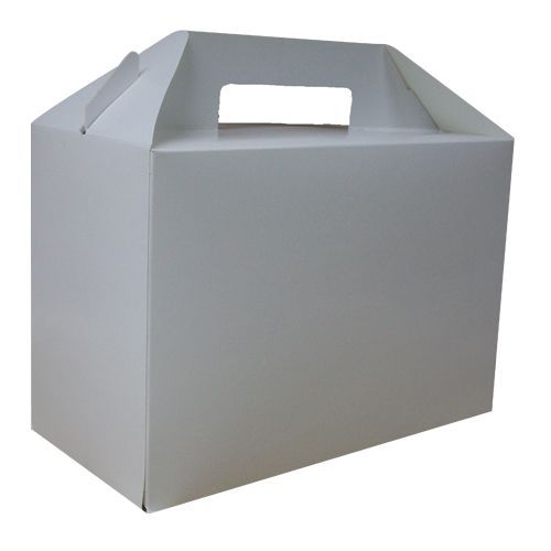 125 x Large White Paperboard Carry Handle Boxes