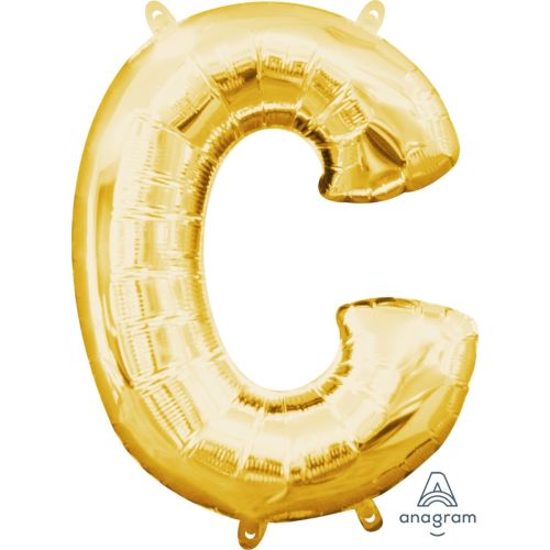 16" Gold Air Fill Letter Balloons-C