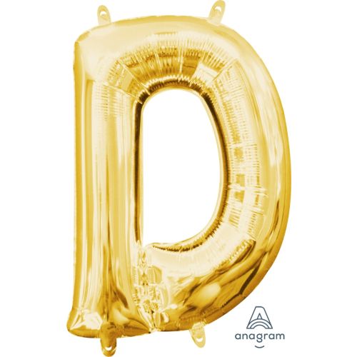 16" Gold Air Fill Letter Balloons-D