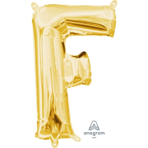 16" Gold Air Fill Letter Balloons-F