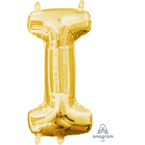 16" Gold Air Fill Letter Balloons-I