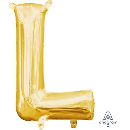 16" Gold Air Fill Letter Balloons-L