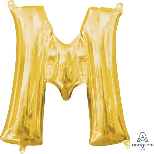 16" Gold Air Fill Letter Balloons-M