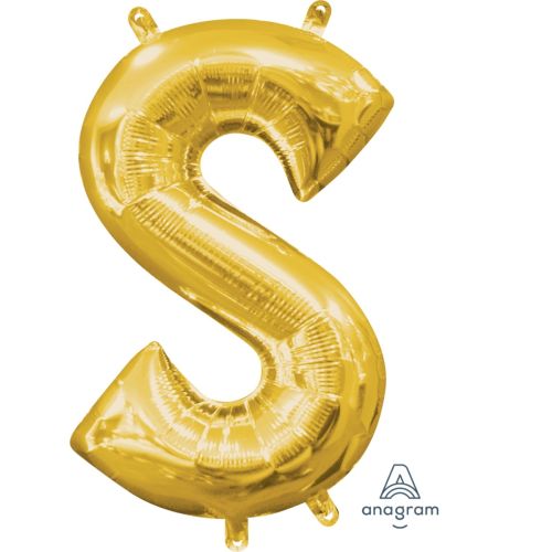 16" Gold Air Fill Letter Balloons-S