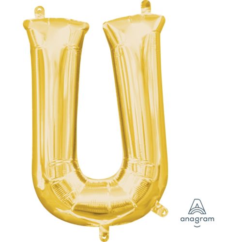 16" Gold Air Fill Letter Balloons-U
