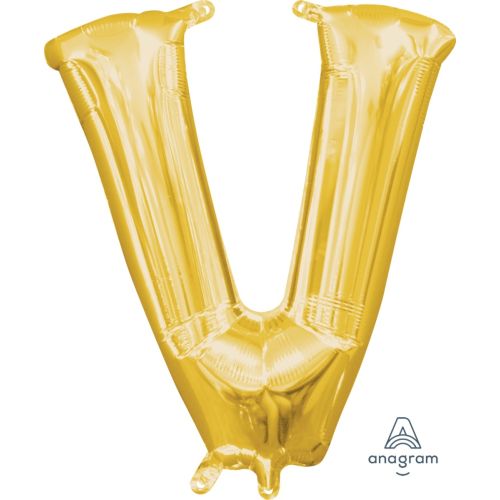 16" Gold Air Fill Letter Balloons-V