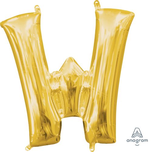 16" Gold Air Fill Letter Balloons-W