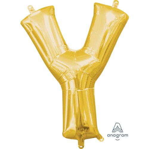16" Gold Air Fill Letter Balloons-Y