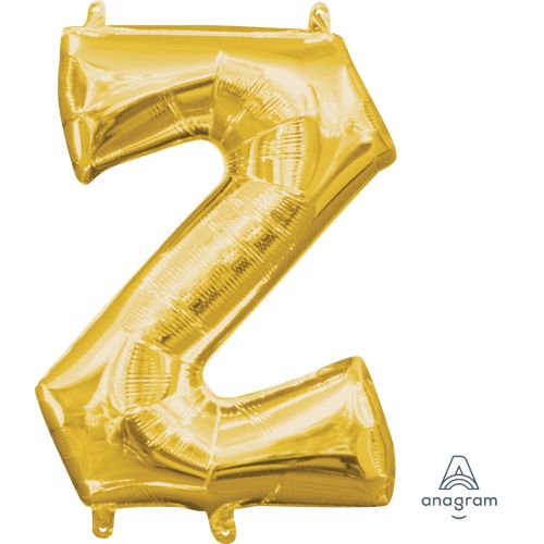 16" Gold Air Fill Letter Balloons-Z