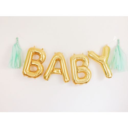 16" Gold Air Fill Letter Balloons