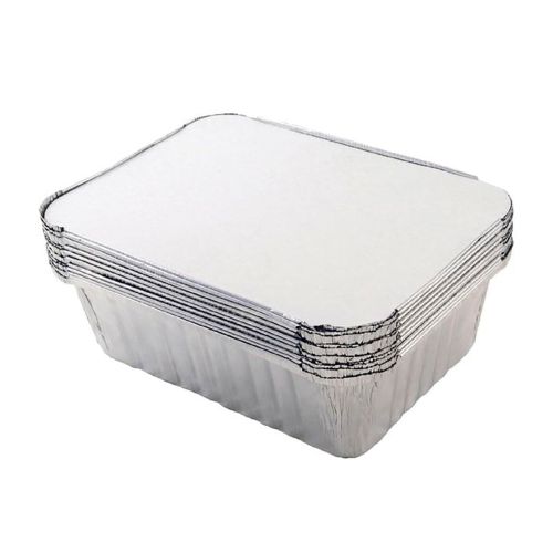 25 x Rectangular No 2 Aluminium Foil Dishes and Lids Pack