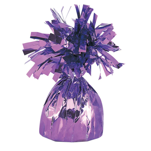 Lilac Metallic Foil Cone Balloon Weight 