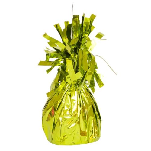 Lime Green Metallic Foil Cone Balloon Weight