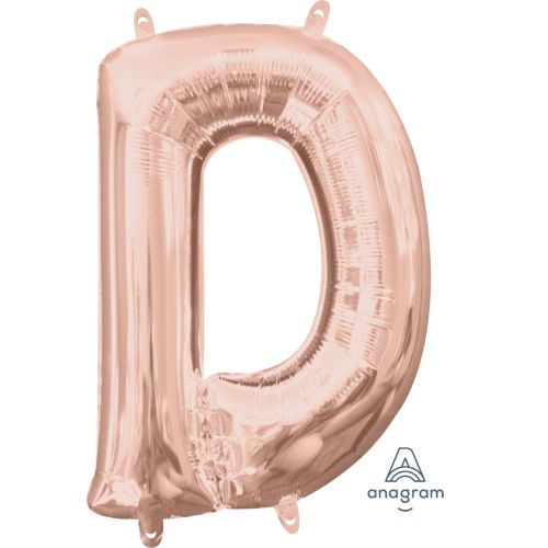 16" Rose Gold Air Fill Letter Balloons-D