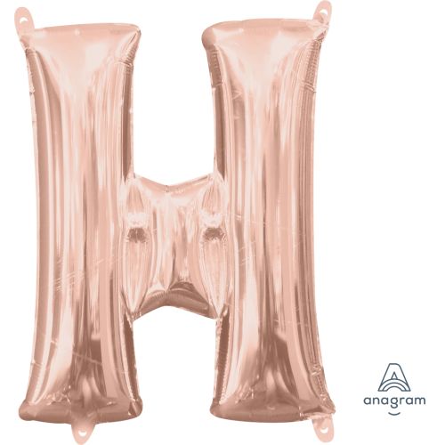16" Rose Gold Air Fill Letter Balloons-H