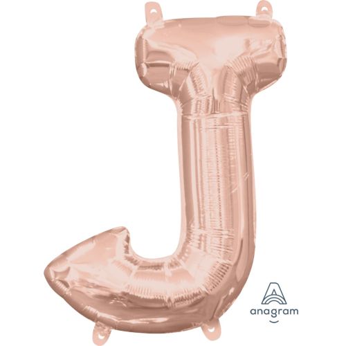 16" Rose Gold Air Fill Letter Balloons-J