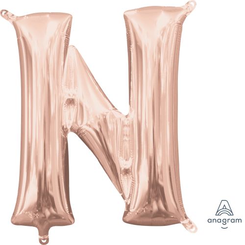 16" Rose Gold Air Fill Letter Balloons-N