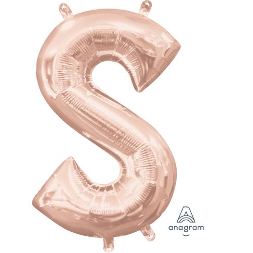 16" Rose Gold Air Fill Letter Balloons-S